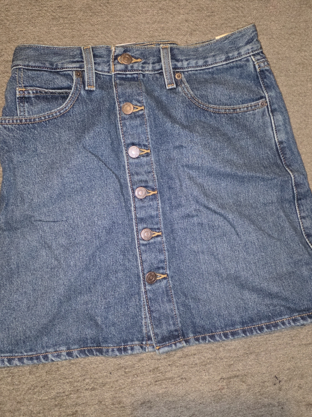 Levi's Blue Retro Button-Front Denim Mini Skirt Size 26